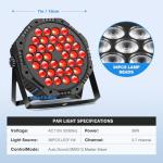 RGB Stage Par Lights with Remote Control - 2 Pack