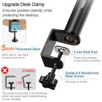 Vondynote Adjustable Desktop Clamp Speaker Stands 2-Pack