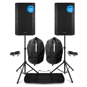 Vonyx VSA12 Active DJ Speakers Pair with Stands
