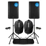 Vonyx VSA12 Active DJ Speakers Pair with Stands