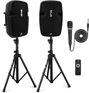 Pyle Active PA Speaker System with Bluetooth Stands