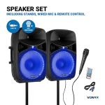 Vonyx VPS152A Active Bluetooth Speaker System Bundle