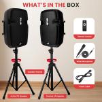 Pyle Active PA Speaker System with Bluetooth Stands