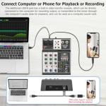 Aveek 4-Channel Bluetooth Audio Mixer with Effects