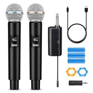 Dual Wireless Microphone System for Karaoke and Events