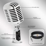 Pyle Retro Dynamic Vocal Microphone with XLR Cable