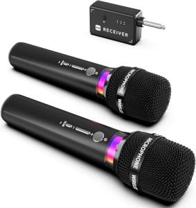 Dual Wireless Microphones with 40H Battery Life