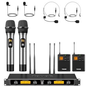 TONOR UHF Wireless Microphone System with 4 Mics