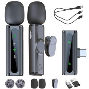 Wireless Mini Lavalier Microphone with Noise Cancellation