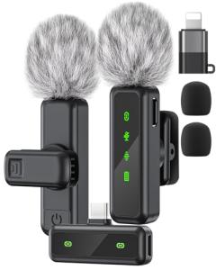 Jubolion Wireless Lavalier Mic for iPhone & Android