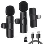 2 Pack Wireless Lavalier Microphones for iPhone and Android