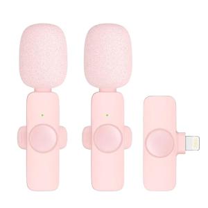 2 Pack Wireless Lavalier Mic for iPhone & iPad
