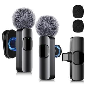 SOOOEC USB C Wireless Lavalier Microphone for Phones