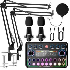 SINWE Podcast Gear Bundle for 2 - All-in-One Mixer