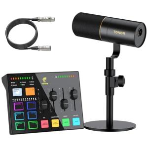 TONOR XLR Microphone and USB Mixer Bundle
