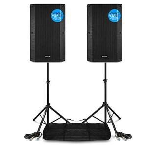 VONYX VSA15BT Bluetooth DJ Speaker System Bundle