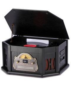 10-in-1 Bluetooth Wood Turntable with Speakers