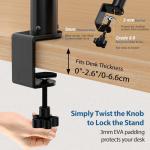 Vondynote Adjustable Desktop Clamp Speaker Stands 2-Pack
