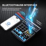 BOMGE 4 Channel DJ Mixer with Recording & Bluetooth