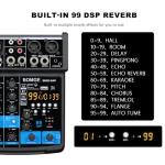BOMGE 4 Channel DJ Mixer with Recording & Bluetooth