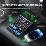 BOMGE 4 Channel DJ Mixer with Recording & Bluetooth