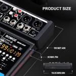 BOMGE 4 Channel DJ Mixer with Recording & Bluetooth