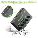 LiNKFOR 4 Channel Mini Audio Mixer with RGB Lights