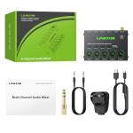 LiNKFOR 4 Channel Mini Audio Mixer with RGB Lights