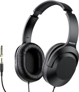 Philips Wired DJ Headphones with Dual Plug, Black