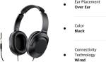 Philips Wired DJ Headphones with Dual Plug, Black