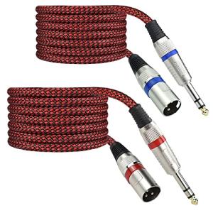 2-Pack Balanced TRS to XLR Cables - 6.6FT