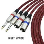 2-Pack Balanced TRS to XLR Cables - 6.6FT