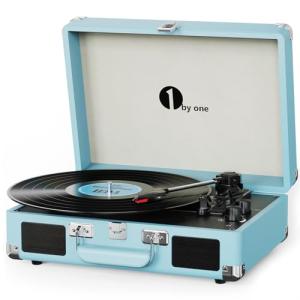 Bluetooth Portable Vinyl Turntable with Speakers