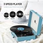 Bluetooth Portable Vinyl Turntable with Speakers