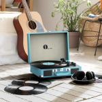 Bluetooth Portable Vinyl Turntable with Speakers