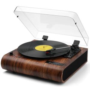 VOSTERIO Bluetooth Turntable with Built-in Speakers