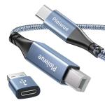 1M USB A & C to USB-B Cable Adapter