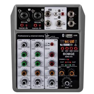 BOMGE 4-Channel Professional Audio Mixer with Bluetooth