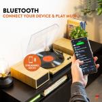 Bluetooth Record Player System with Speakers and Amplifier