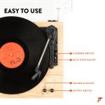 Bluetooth Record Player System with Speakers and Amplifier