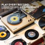 Bluetooth Record Player System with Speakers and Amplifier