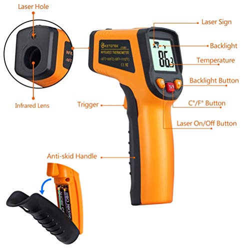 KETOTEK Infrared Thermometer Gun - Professional Grade