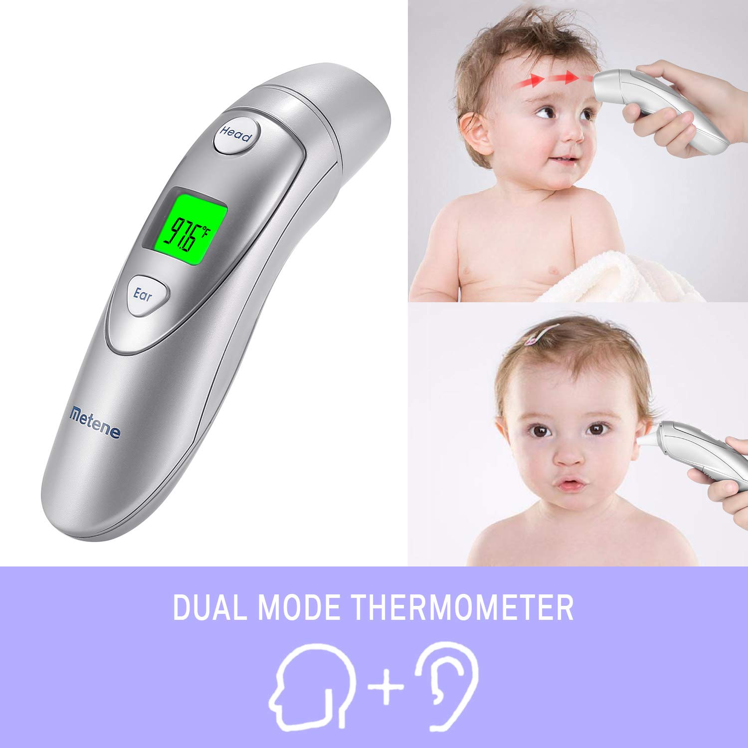 Metene Digital Infrared Thermometer - Ear/Forehead
