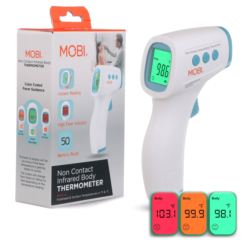 Non-Contact Infrared Forehead Thermometer with Fever Indicators