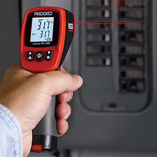 RIDGID 36798 micro IR-200 Non-Contact Infrared Digital Thermometer, Red