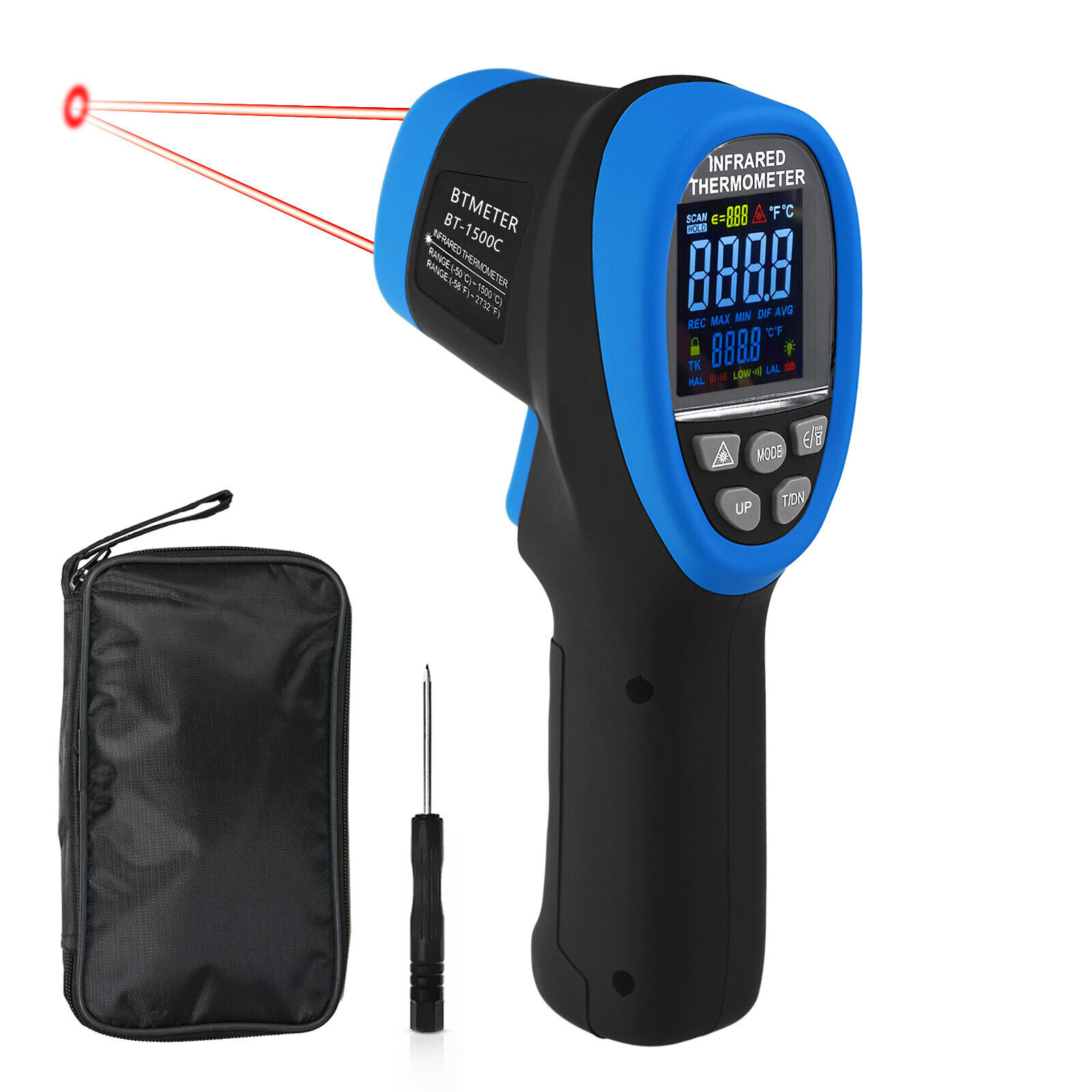 2732℉ Digital Thermometer Infrared Laser Temperature Gun Industrial Pyrometer