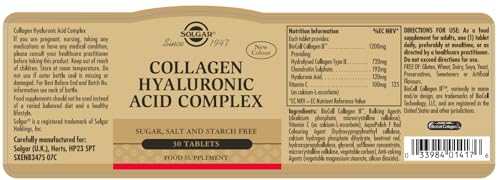 Solgar Hyaluronic Acid and Collagen Complex 30 Tabs
