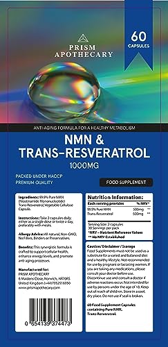NAD+ & Trans-Resveratrol Anti-Aging Supplement 1000mg