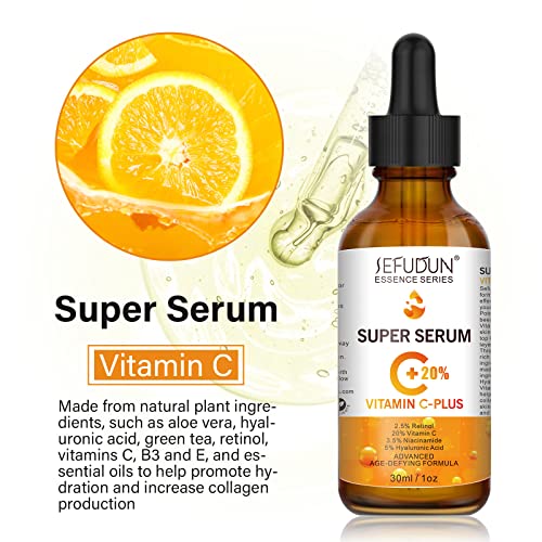 20% Vitamin C Serum with Hyaluronic Acid for Anti-Aging