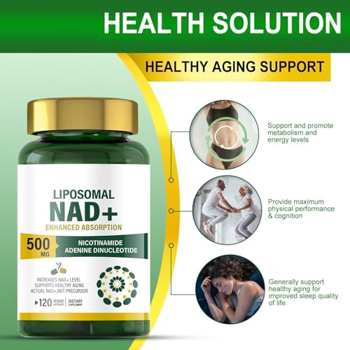 Liposomal NAD+ 500mg Capsules for Anti-Aging